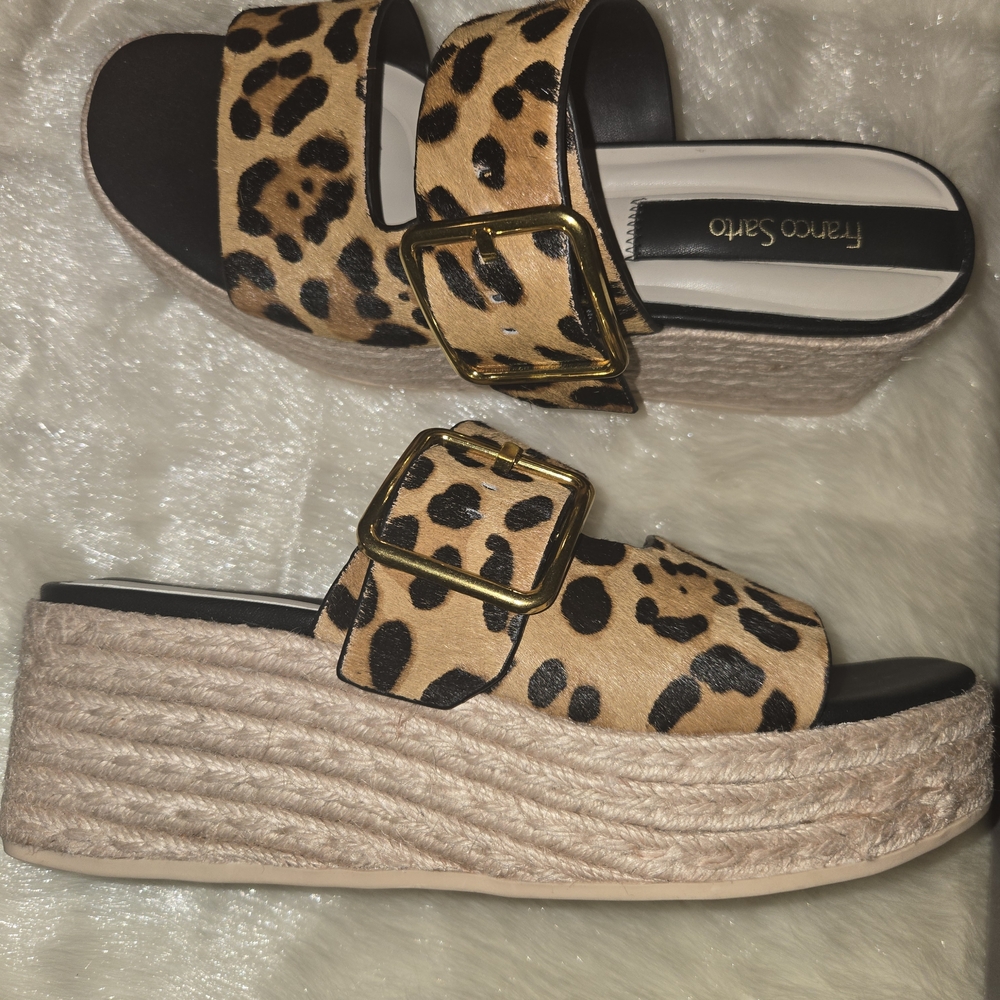 Franco Sarto Leopard Print Wedge Women's Sandals